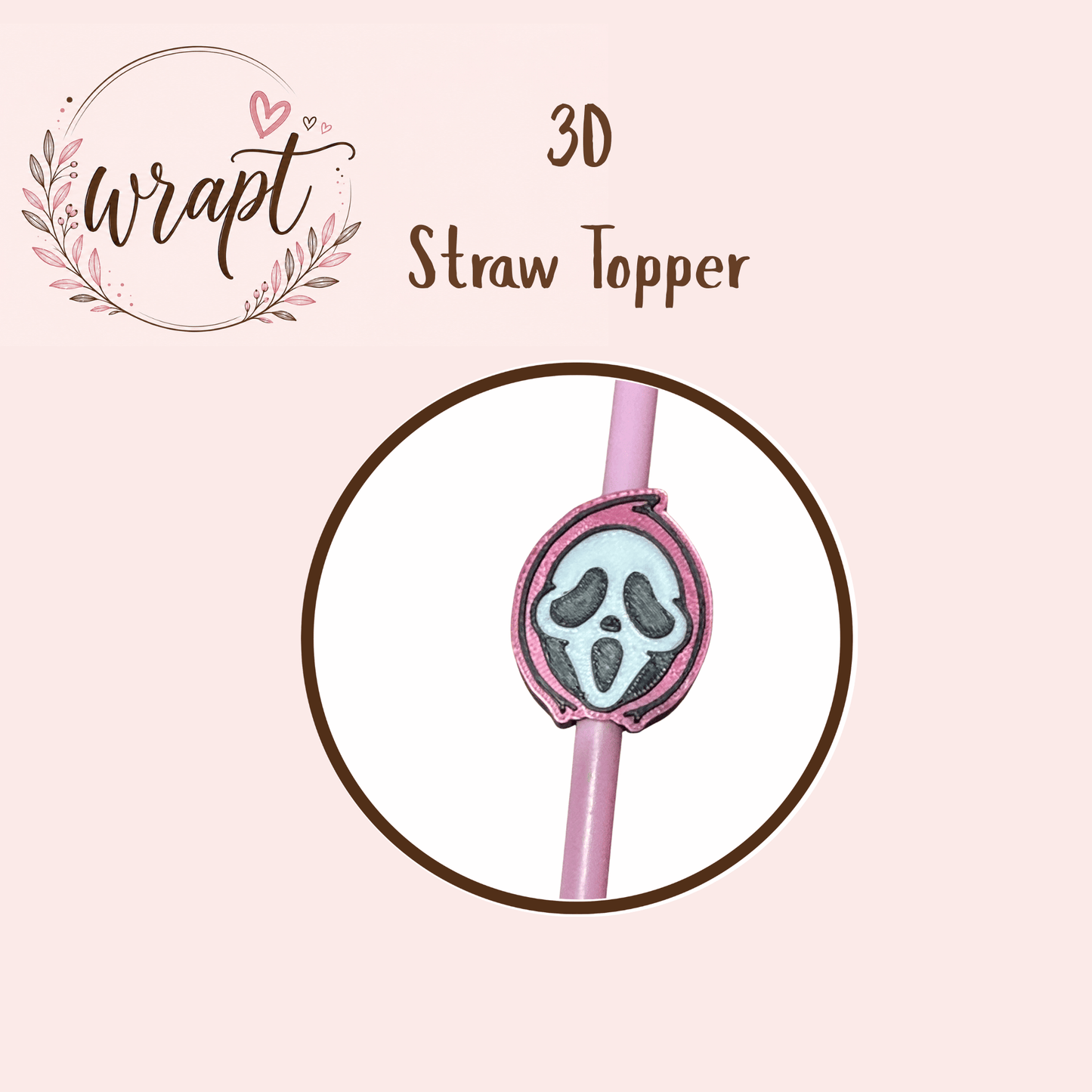 3D Topper - Ghost Face Pink