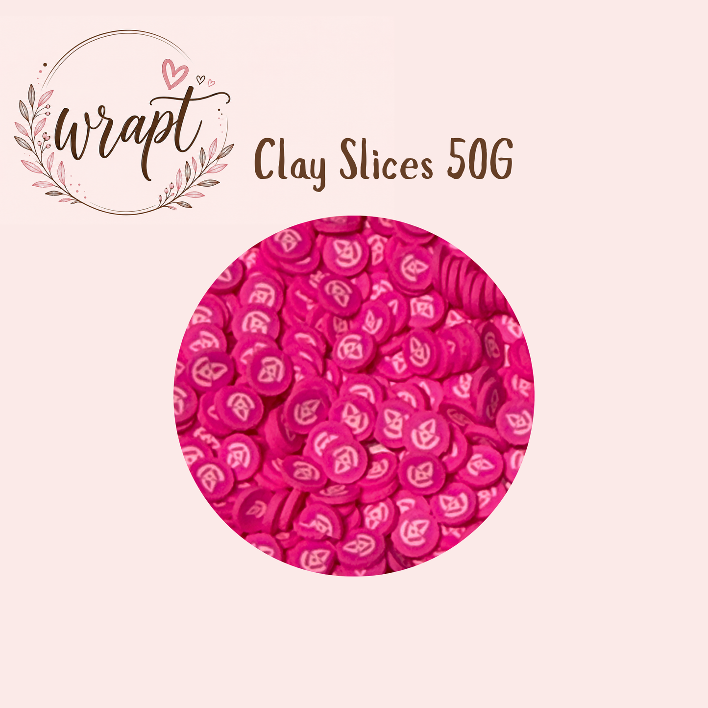 Polymer Clay Slices 50G Pink Ghost face