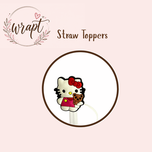 Straw Topper  -Kitty
