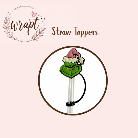 Straw Topper  - Pink Grinch