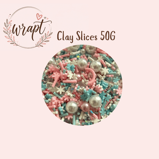 Polymer Clay Slices 50g - Snowflake Mix