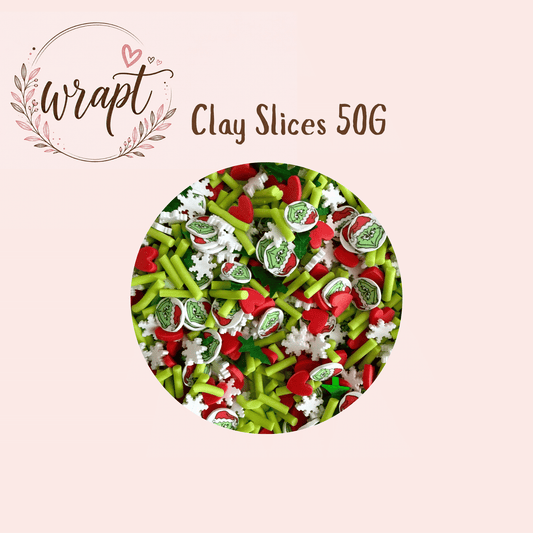 Polymer Clay Slices 50g - Grinch Mix