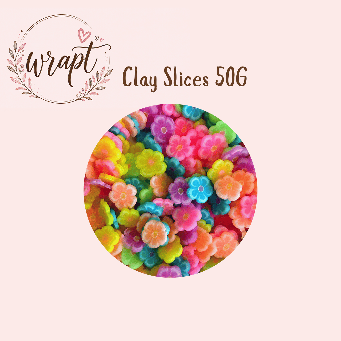 Polymer Clay Slices 50g - Glow in Dark Flowers